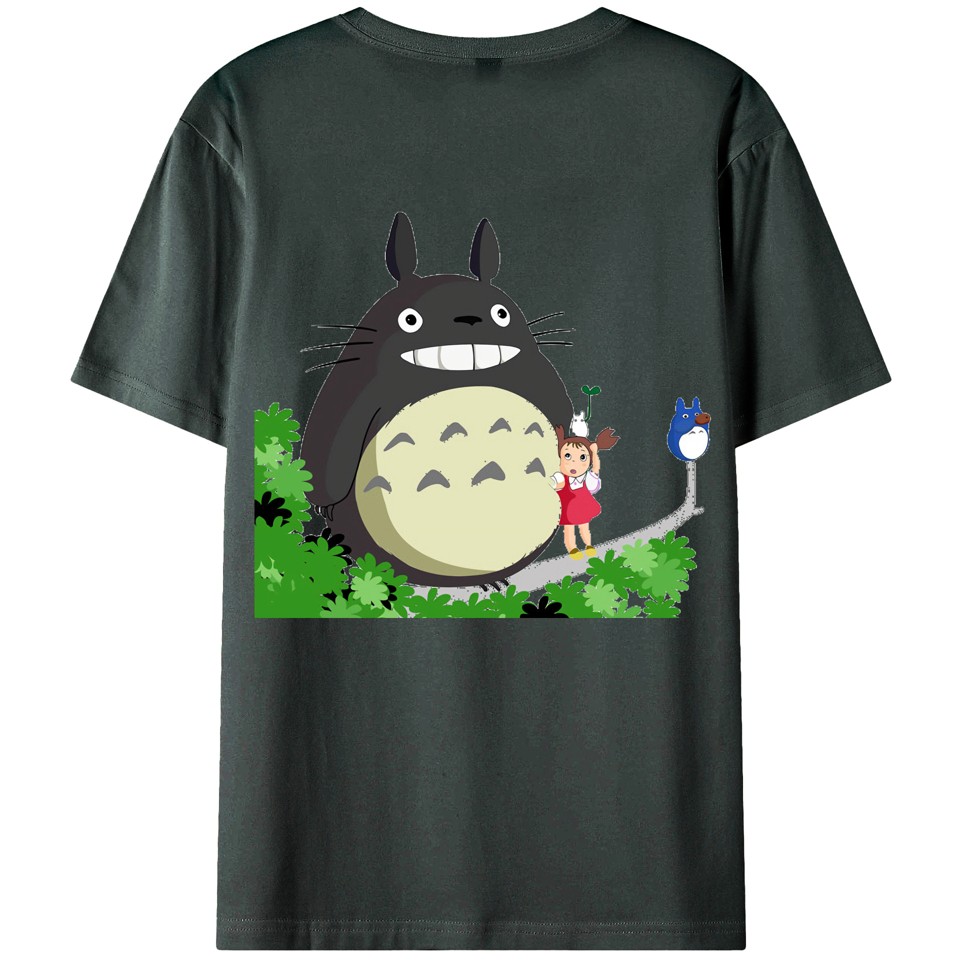 （画像用） となりのトトロ 草壁メイ 草壁サツキ My Neighbor Totoro Satsuki Kusakabe Mei Kusakabe 綿100％ メンズ半袖Tシャツ（バックプリント） 通気性